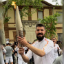 Porteur de flamme à Toulouse